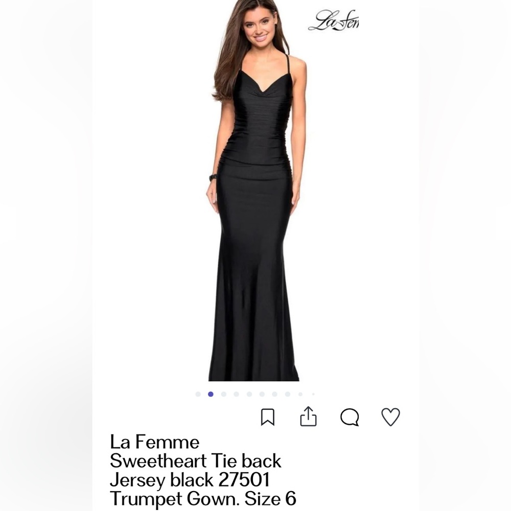 Never worn before prom dress size 6 but it’s fits 0-8 I am a 2 and it fit perfec